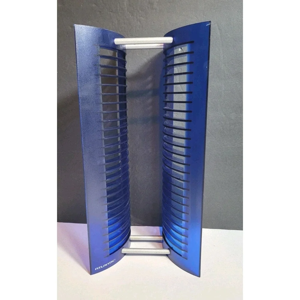 Y2K 1990'S CD Tower 25 Rack Holder Futuristic Modern Atomic Blue CD Holder